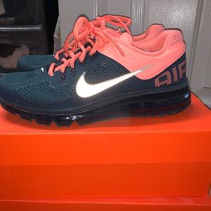 Nike Women's Air Max Coral and Teal Fitsole Running Shoes